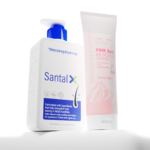Combo dầu gội Santal X kết hợp tẩy tế bào chết da đầu Pink Salt 50 Scrub Biocarepharma