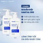 Combo 2 Chai Dầu Gội Gàu Ngứa Santal 300 Shampoo Biocarepharma