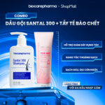Combo dầu gội Santal 300 kết hợp tẩy tế bào chết da đầu Pink Salt 50 Scrub BiocarePharma