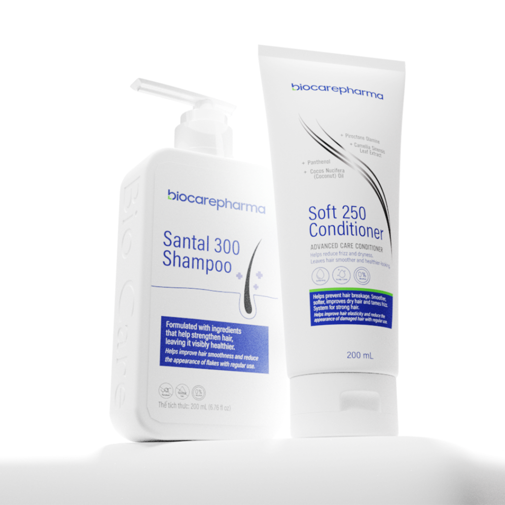 Combo dầu gội Santal 300 và dầu xả Soft 250 dành cho tóc gàu ngứa