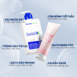Combo dầu gội Santal X kết hợp tẩy tế bào chết da đầu Pink Salt 50 Scrub Biocarepharma