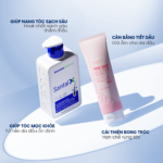 Combo dầu gội Santal X kết hợp tẩy tế bào chết da đầu Pink Salt 50 Scrub Biocarepharma