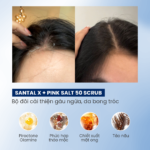 Combo dầu gội Santal X kết hợp tẩy tế bào chết da đầu Pink Salt 50 Scrub Biocarepharma