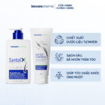 Combo gội xả dành cho tóc gàu nấm hư tổn Santal X và Soft 250 Biocare Pharma
