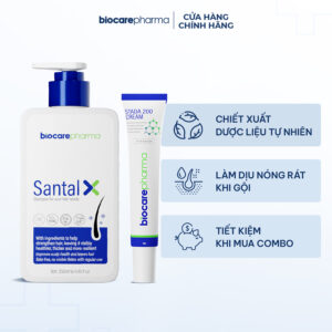 Combo Gàu Nấm Thế Hệ Mới Santal X & Kem Nấm Stada 200
